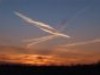 Sunset with Vapor Trail